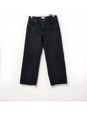Abercrombie Curve Love The Ultra Loose 28 Black Low Rise Cotton Edgy